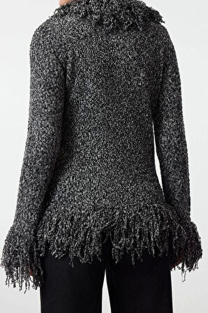 Kadın Modern Tarz Regular Dik Yaka Regular Triko Hırka