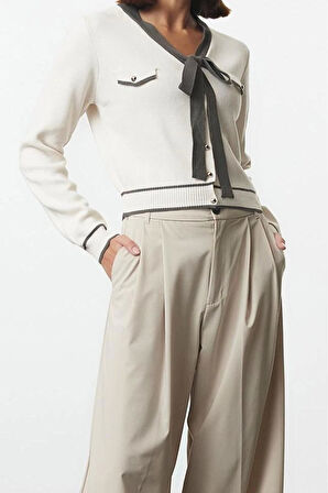 Kadın Modern Tarz Slim V Yaka Regular Triko Hırka