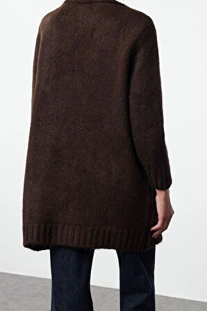 Kadın Modern Tarz Oversize V Yaka Regular Triko Hırka