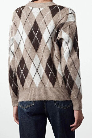 Kadın Modern Tarz Regular V Yaka Regular Triko Hırka