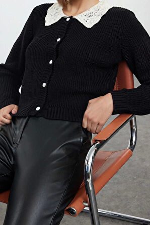 Kadın Modern Tarz Slim Bebe Yaka Regular Triko Hırka