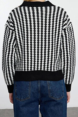 Stil Modern Kadın Regular Standart Kol Bisiklet Yaka Basic Çizgili Triko Kazak