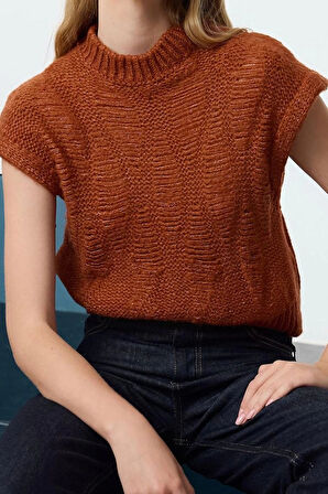 Stil Modern Kadın Regular Standart Kol Bisiklet Yaka Yumuşak Dokulu Crop Kısa Kol Triko Süveter