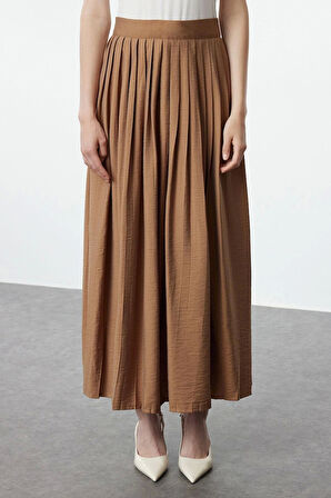 Tarz Kadın Modern Moda Normal Bel Boru Paça V Yaka Kuşaklı Kimono-Piliseli Etek Dokuma Alt-Üst Takım