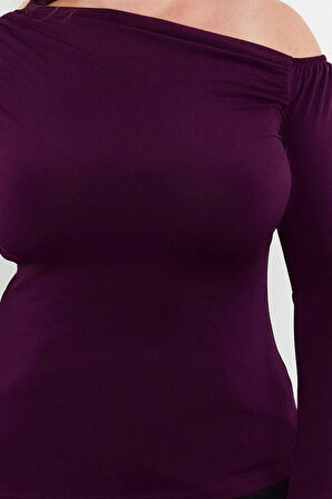 Stil Kadın Sandy Bluz Regular Örme Fitted Kalıp Büyük Beden