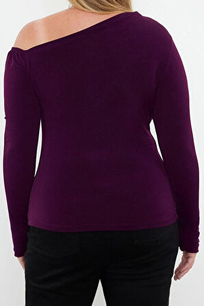 Stil Kadın Sandy Bluz Regular Örme Fitted Kalıp Büyük Beden