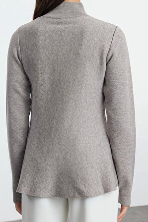 Stil Modern Kadın Regular Standart Kol Dik Yaka Özel İplik Triko Kazak