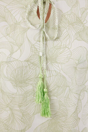 Moda Stil Regular Hakim Yaka Maxi Boy Tesettür Dokuma Şifon Çiçek Desenli Elbise