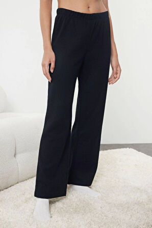 Tarz Rahat Uzun Kollu Geniş Paça Kuşaklı Waffle Kumaş Hamile Örme Pijama Takımı