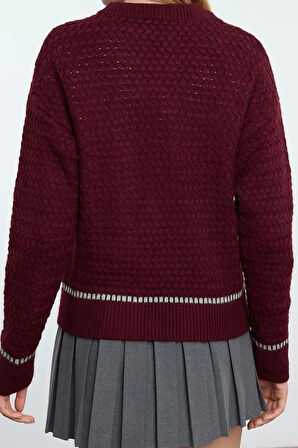 Stil Modern Kadın Regular Standart Kol Bisiklet Yaka Yumuşak Dokulu Saç Örgülü Triko Kazak