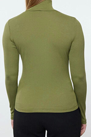 Stil Kadın Yumuşak Kumaşlı Fitted Vücuda Oturan Esnek Bluz Regular Örme Slim Kalıp