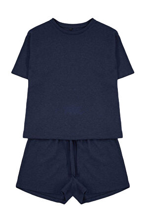 Tarz Rahat Kısa Kollu Boru Paça Waffle Kumaş Örme Pijama Takımı