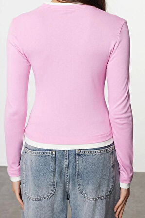 Stil Kadın Fitted Vücuda Oturan Viskon Yumuşak Kumaşlı Esnek Bluz Regular Örme Slim Kalıp