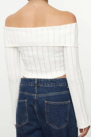 Stil Kadın Fermuar Detaylı Kısa Normal Kalıp Bluz Crop Örme Regular Kalıp Reglan Kol