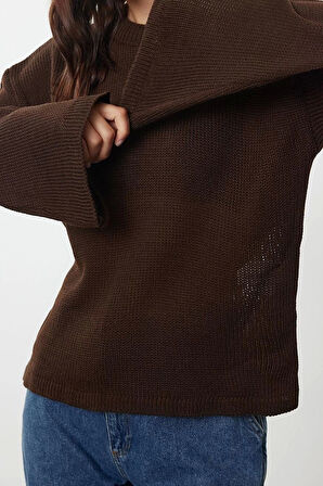 Stil Modern Kadın Regular Standart Kol Bisiklet Yaka Geniş Kalıp Triko Kazak