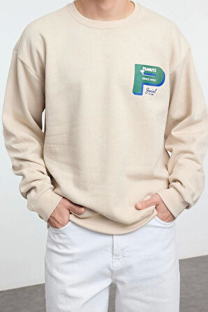 Tarz Bol Bisiklet Yaka Standart Kol Regular Unısex Geniş Kesim Sweatshirt