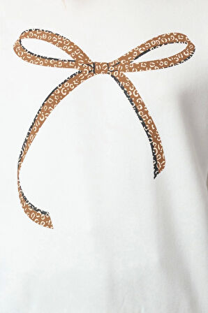 Tarz Bol Bisiklet Yaka Düşük Kol Uzun Baskılı Geniş Kalıp Kalın İçi Polarlı Örme Sweatshirt