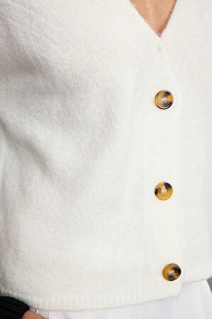 Kadın Modern Tarz Regular V Yaka Regular Triko Hırka