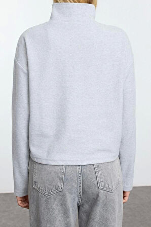 Fermuarlı Yaka Düşük Kol 2Li Paket Selanik Normal Kalıp Fermuarlı Yaka Örme Sweatshirt