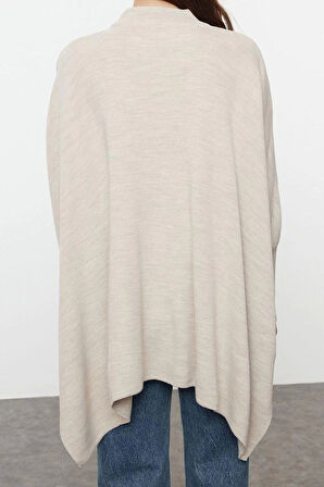 Stil Modern Kadın Regular Standart Kol Bisiklet Yaka Geniş Kalıp Dik Yaka Triko Kazak