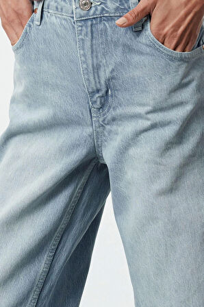 Stil Kadın Moda Denim Kot Pantolon Uzun Geniş Paça Normal Bel Jeans