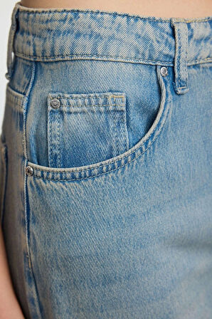 Stil Kadın Moda Denim Kot Pantolon Uzun Geniş Paça Yüksek Bel Jeans