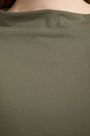 Stil Kadın Rahat Kalıp Esnek Bluz Regular Örme Relaxed Kalıp İspanyol Kol