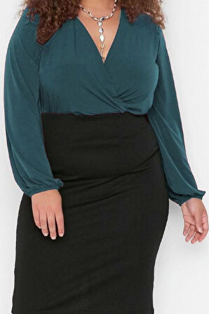 Stil Kadın Sandy Bluz Regular Örme Regular Kalıp Büyük Beden