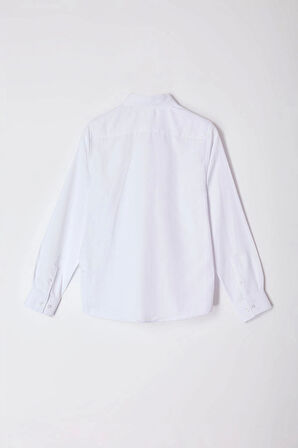 Şık Düz Desen Düğmeli Yaka Slim Fit Nakış Detaylı Oxford Kolay Ütülenebilir Smart Gömlek