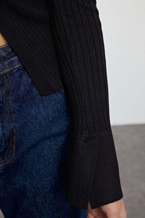 Kadın Modern Tarz Slim Polo Yaka Regular Triko Hırka