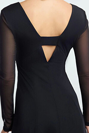 Moda Stil Regular V Yaka Midi Boy A-line Örme Elbise