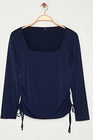 Stil Kadın Sandy Bluz Regular Örme Fitted Kalıp Büyük Beden