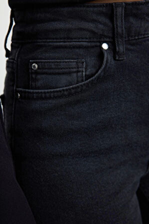 Stil Kadın Moda Denim Kot Pantolon Uzun İspanyol Paça Yüksek Bel Jeans