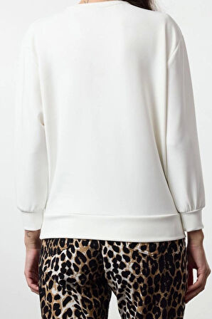 Oversize Bisiklet Yaka Uzun More Sustainable Geniş Kalıp Yumuşak Kumaşlı Örme Sweatshirt