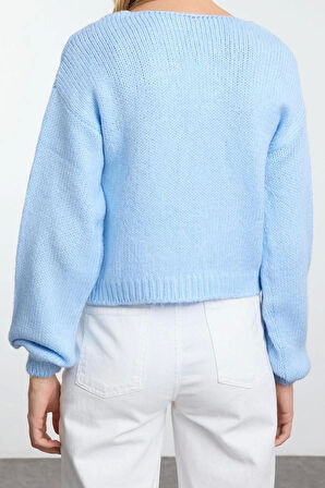 Kadın Modern Tarz Slim V Yaka Regular Triko Hırka