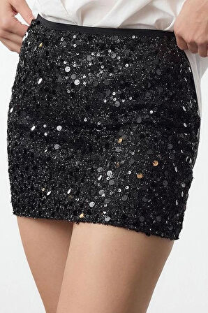 Modern Tarz Astarsız Örme Mini Boy Etek