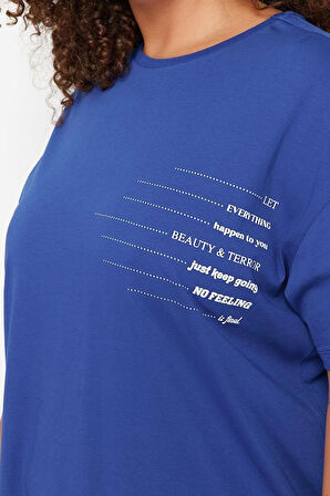 Moda Rahat Günlük Süprem Örme Bisiklet Yaka Kısa Kol T-Shirt Elbise Mini Boy Büyük Beden Elbise