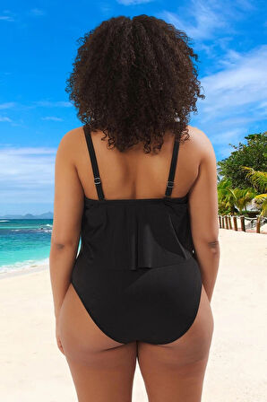 Konforlu Plus Size Mayo Tasarım Büyük Beden Yüksek Konfor Özgüvenli Stil