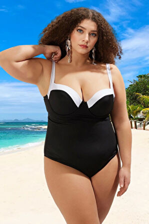 Konforlu Plus Size Mayo Tasarım Büyük Beden Plaj Ve Havuz İçin Klora Dayanıklı Yüksek Konfor