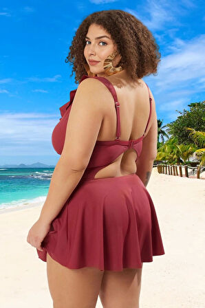 Konforlu Plus Size Mayo Tasarım Büyük Beden Yüksek Konfor Deniz Kıyafeti