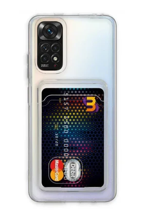 Xiaomi Redmi Note 11 Kılıf Kart Şeffaf Silikon - Şeffaf