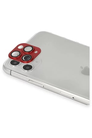 Apple iPhone 11 Pro Max Pers Alüminyum Kamera Lens - Kırmızı