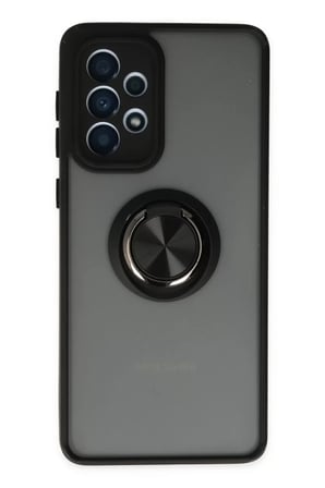 Samsung Galaxy A33 5G Kılıf Montreal Yüzüklü Silikon Kapak - Siyah