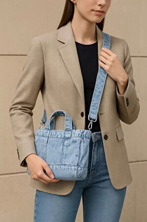 Kadın Denim Omuz Çantası Şık ve Fonksiyonel Günlük Tasarım Trend Tasarım Günlük Kullanım İçin