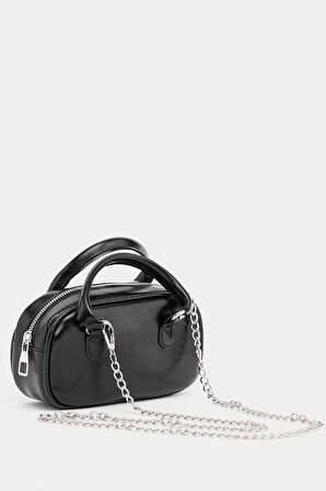 Zarif Fermuar Detaylı Mini Retro Çanta Poliüretan Malzeme El Çantası Şıklık Seçkin Malzeme