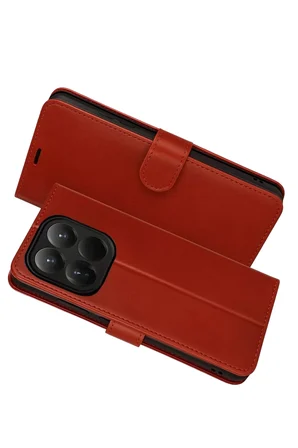 Xiaomi Mi 15T Trend S Plus Kapaklı Kılıf - Kırmızı