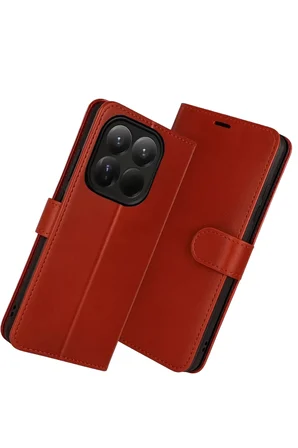 Xiaomi Mi 15T Trend S Plus Kapaklı Kılıf - Kırmızı