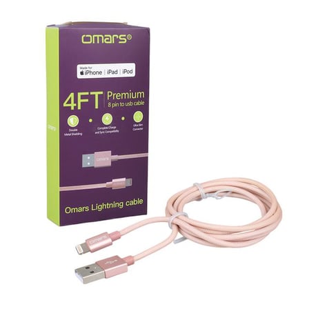 Omars OMLT040RGLPB 5 Volt 2.4 Amper USB To Lightning Şarj Kablosu