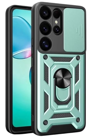 Samsung Galaxy S25 Ultra Kılıf Pars Lens Yüzüklü Silikon - Yeşil