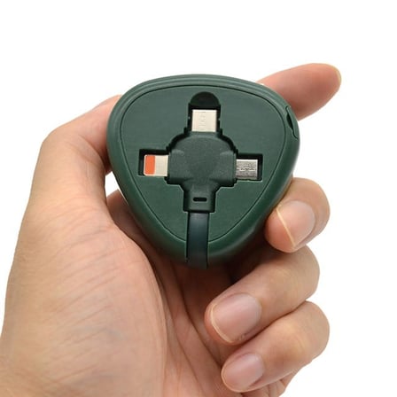 PM-29662 3’ü 1 Arada Cep Boy Makaralı 120cm 5 Kademeli Şarj Kablosu